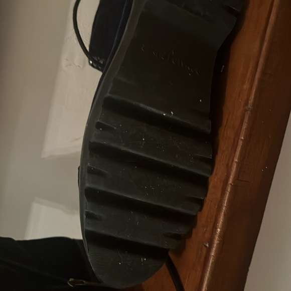 Velvet + leather upper boots man made sole navy size 10 Donald Pliner - Picture 4 of 6